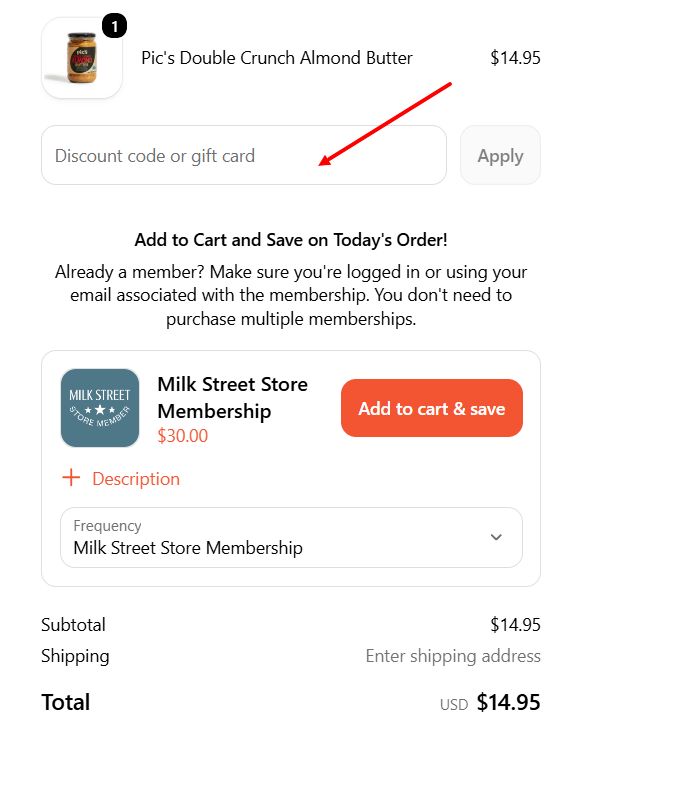 “How to apply a Milk Street Kitchen promo code”