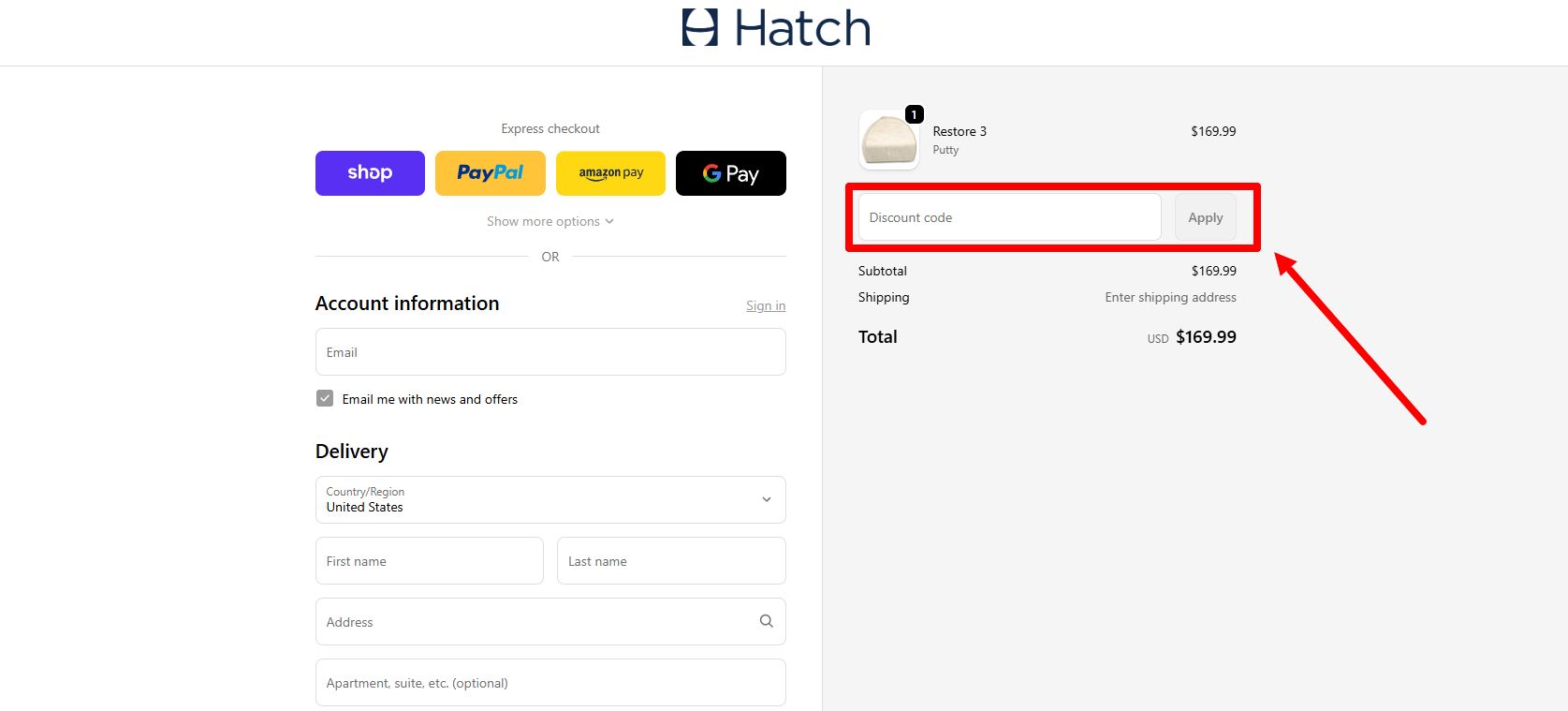 “How to apply a Hatch promo code”