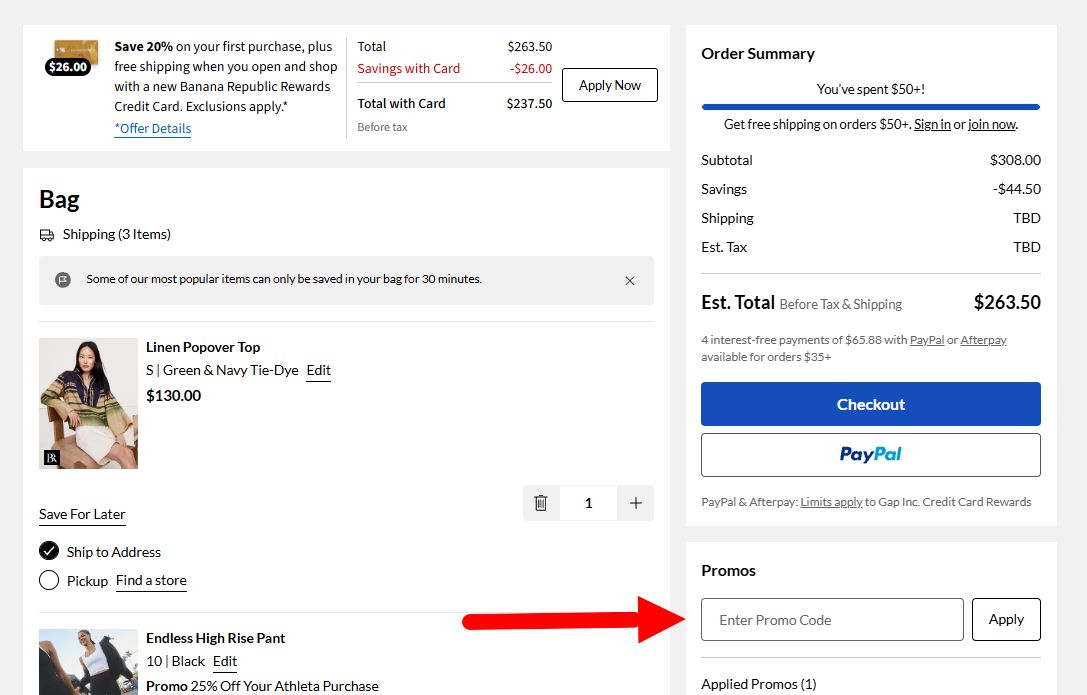 “Banana Republic Promo Codes”