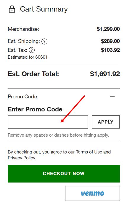 “How to apply a Crate & Barrel promo code”
