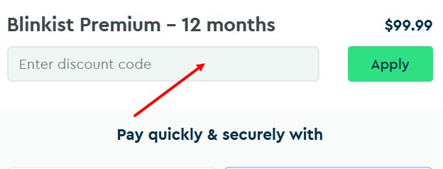 “How to apply a Blinkist promo code”