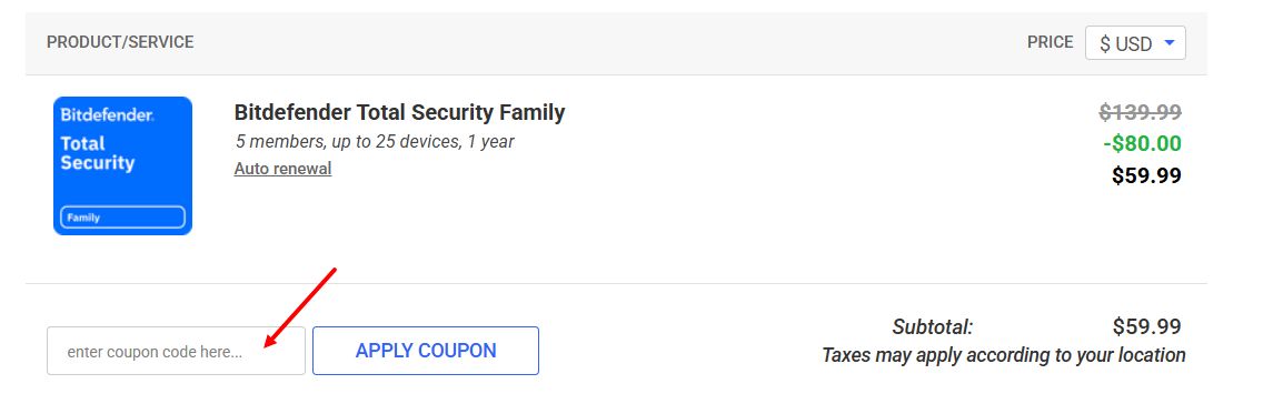 “How to apply a Bitdefender promo code”