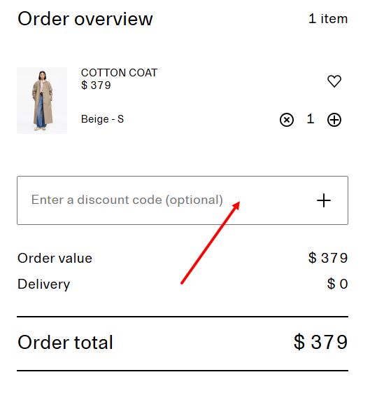 “How to apply a Arket promo code”