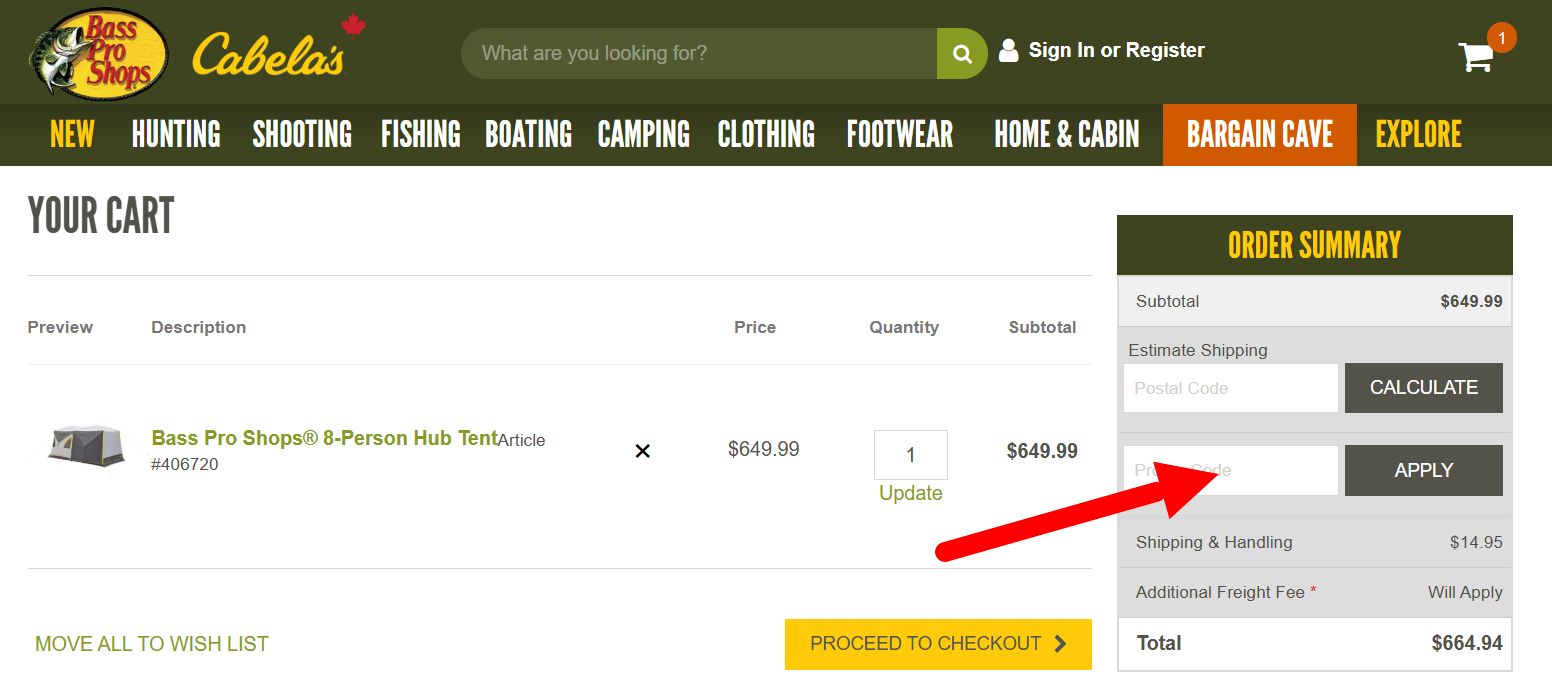 “Cabelas promo codes”