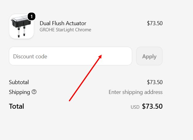 “How to apply a GROHE promo code”