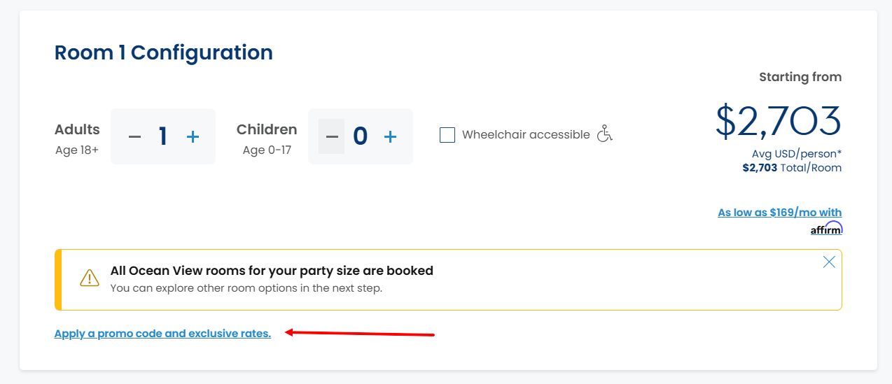 “How to apply a Celebrity Cruises promo code”