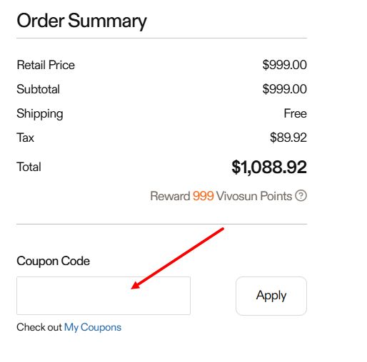 “How to apply a Vivosun promo code”
