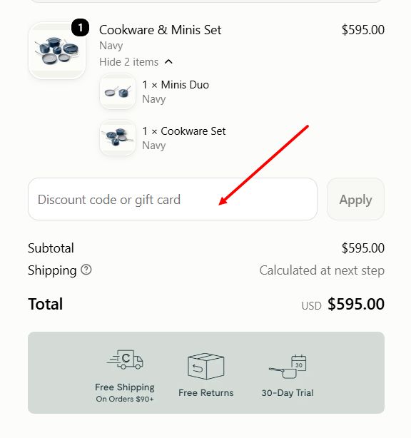 “How to apply a Caraway Home promo code”