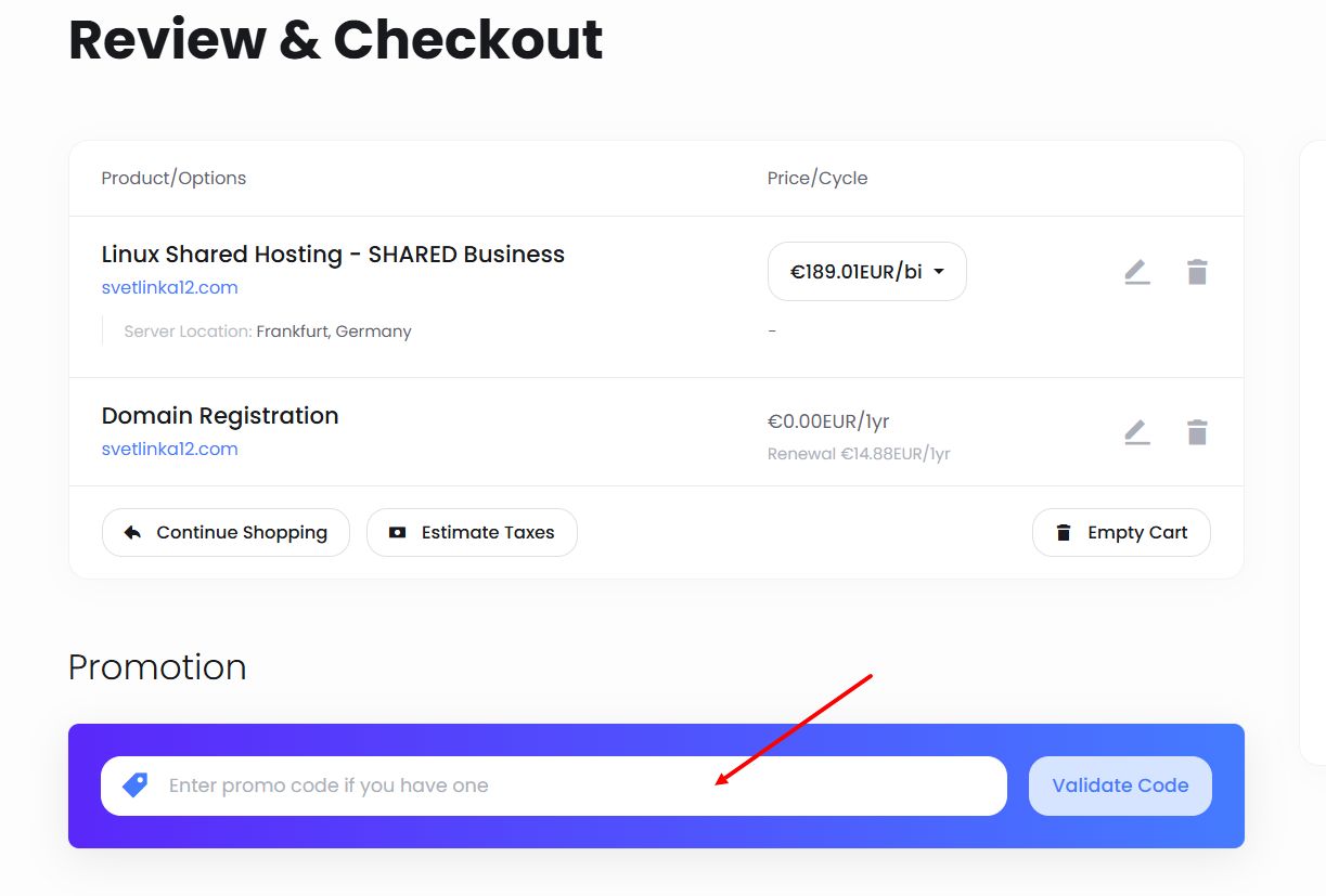 “How to apply an Ultahost promo code”
