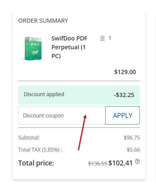 “How to apply a SwifDoo promo code”