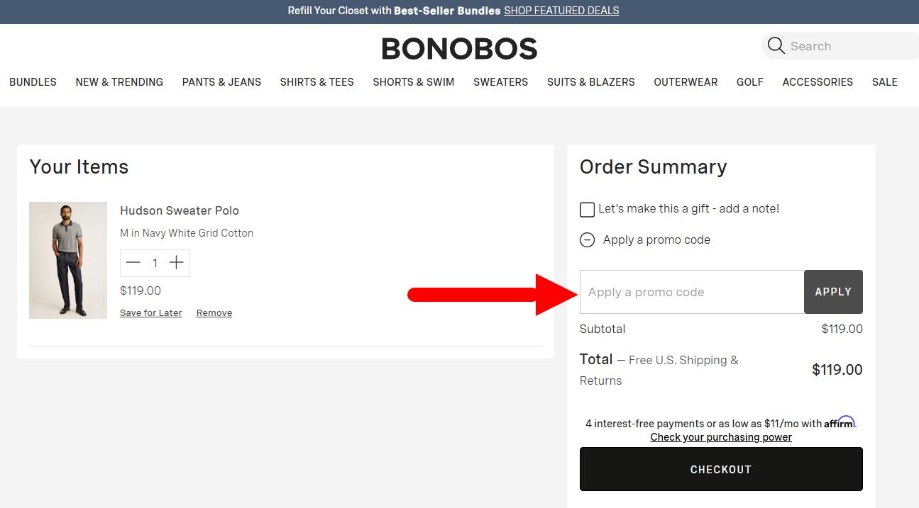 apply a Bonobos promo code”