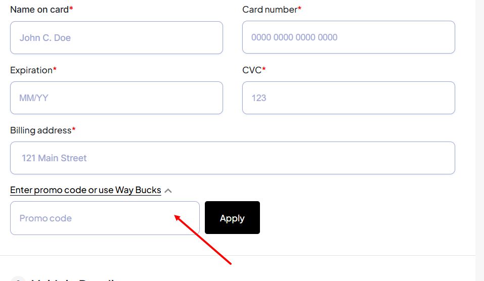 “How to apply a Way.com promo code”