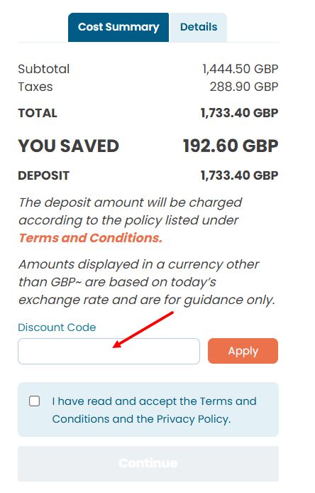 “How to apply a Danubius Hotels promo code”