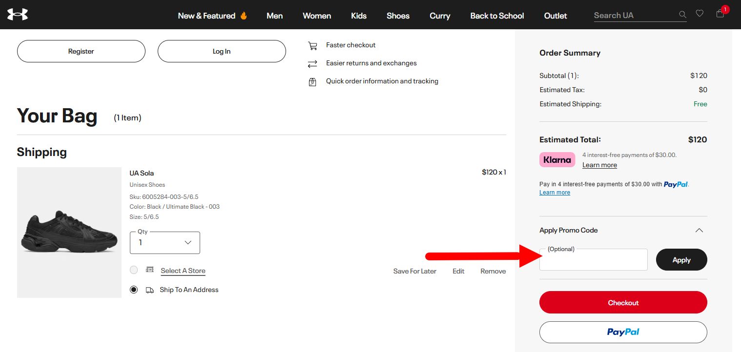 “Under Armour promo codes”