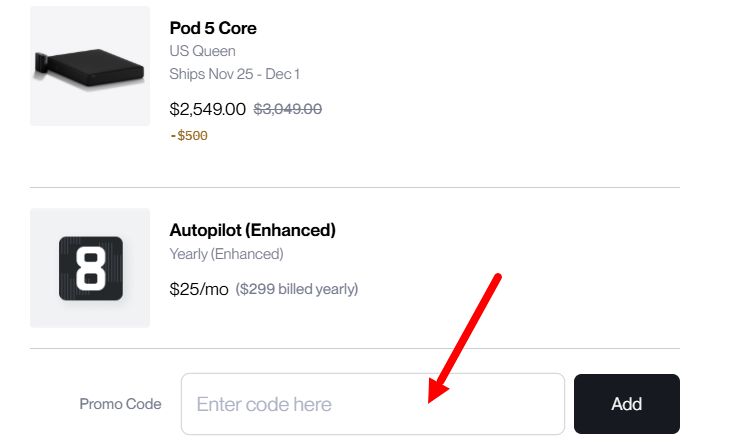 “How to apply a Eight Sleep promo code”