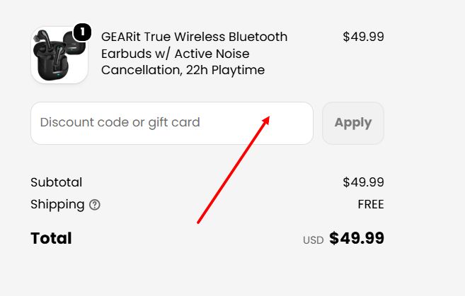 “How to apply a GEARit promo code”