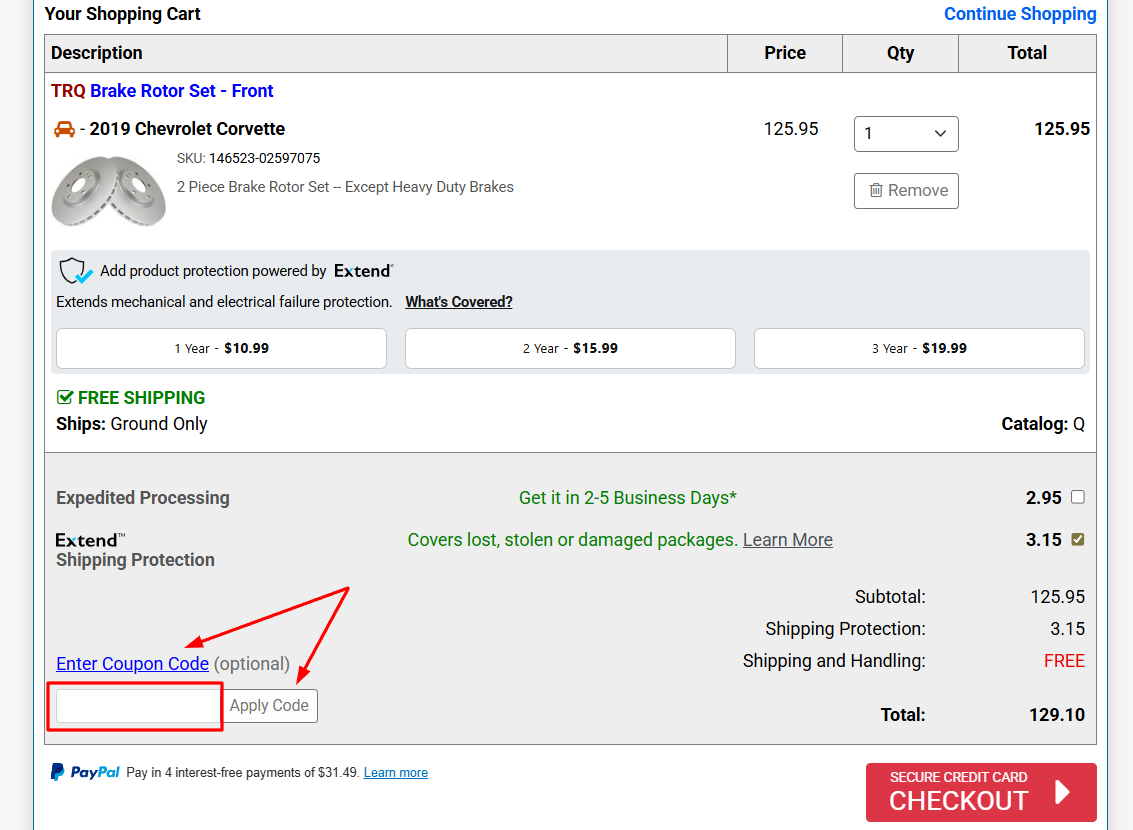How to activate a Parts Geek promo code