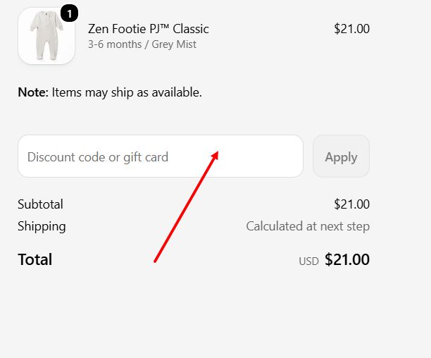 “How to apply a Nested Bean promo code”