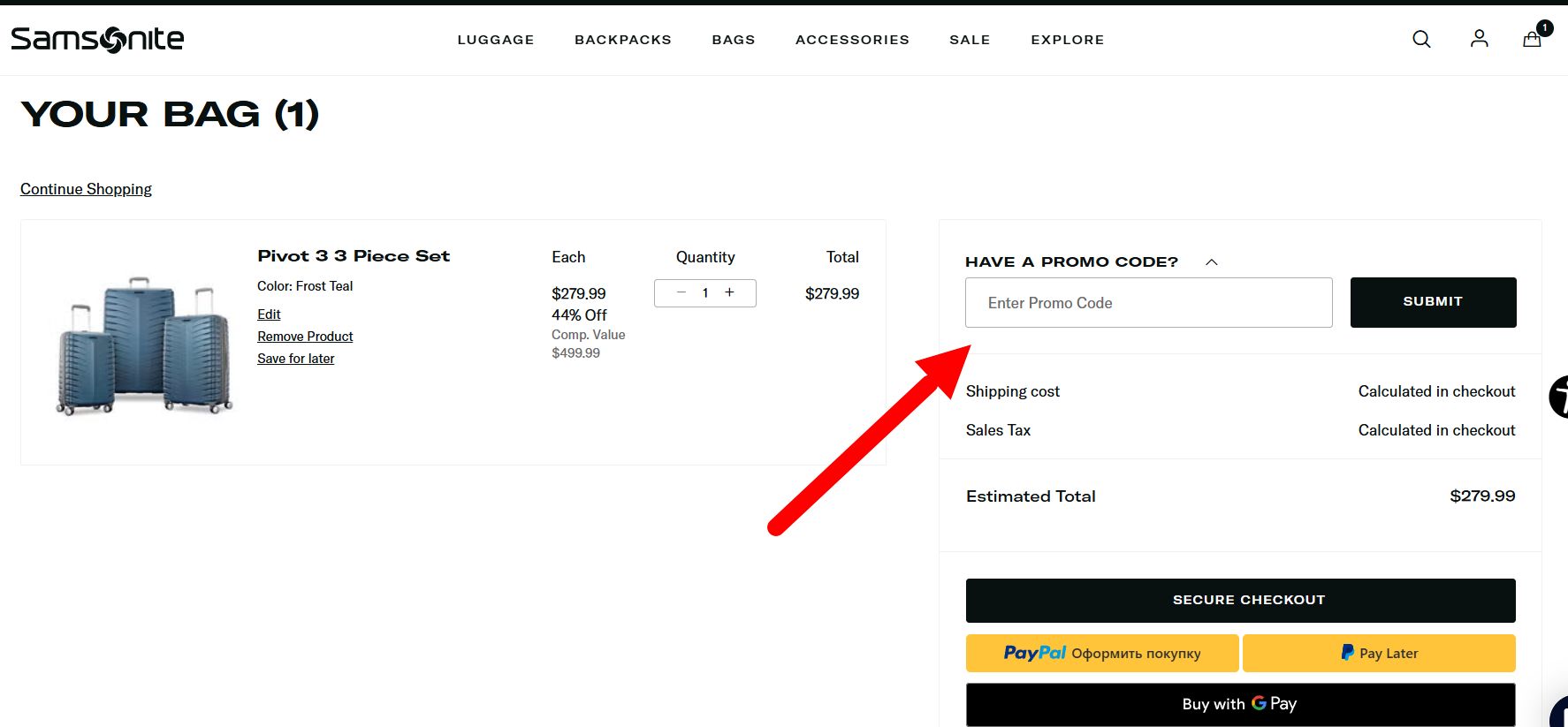“Samsonite Promo Code”
