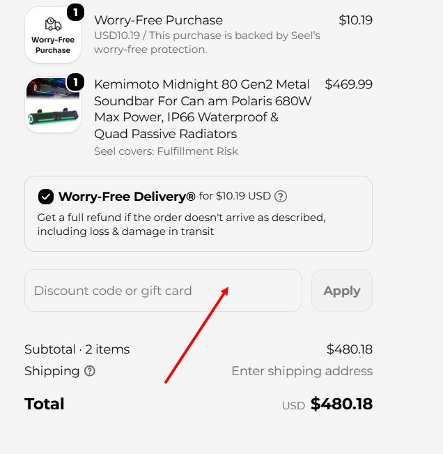 “How to apply a Kemimoto promo code”