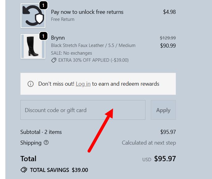 “How to apply a Aerosoles promo code”