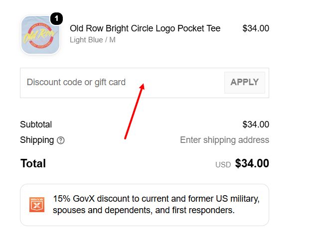 “How to apply an Old Row promo code”