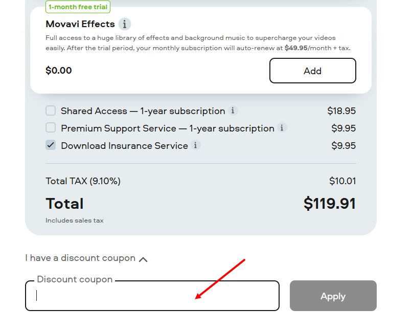 “How to apply a Movavi promo code”