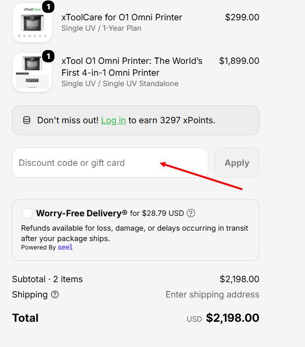 “How to apply an xTool promo code”