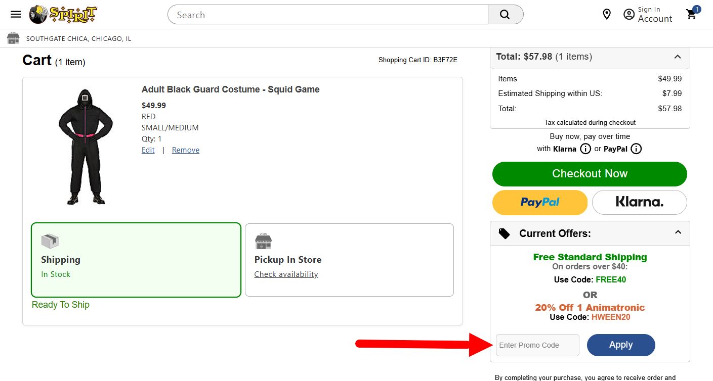 How to Apply a Spirit Halloween Promo Code
