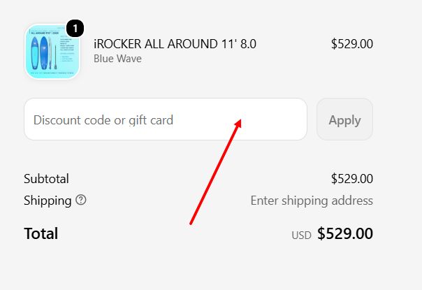 “How to apply an iRocker Sup promo code”