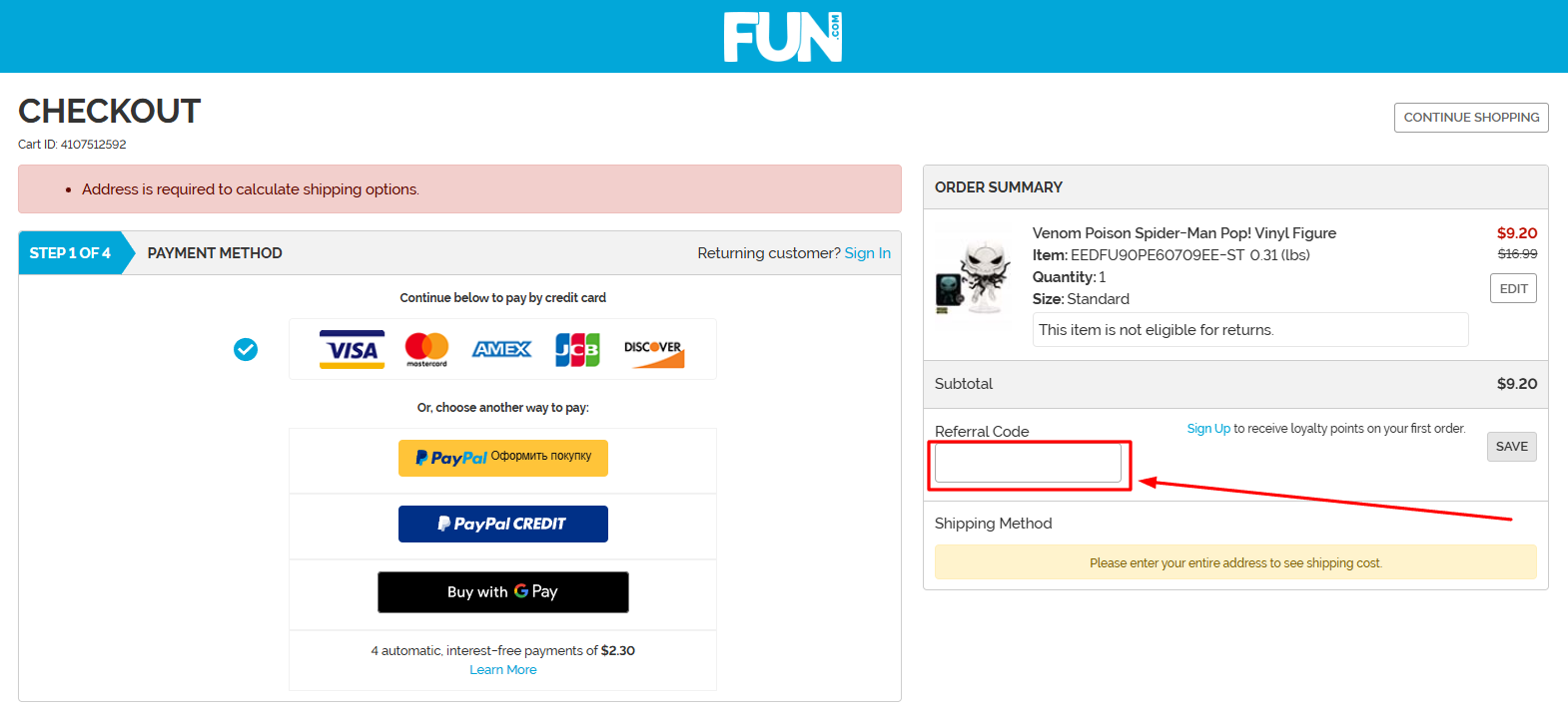 How to apply a Fun promo code
