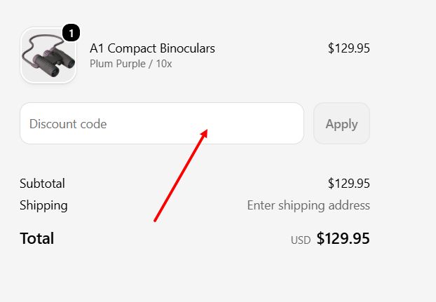 “How to apply a Bushnell promo code”