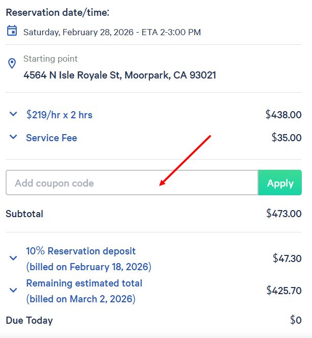 “How to apply a Bellhop promo code”