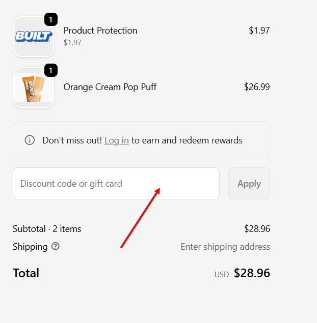“How to apply a Built promo code”