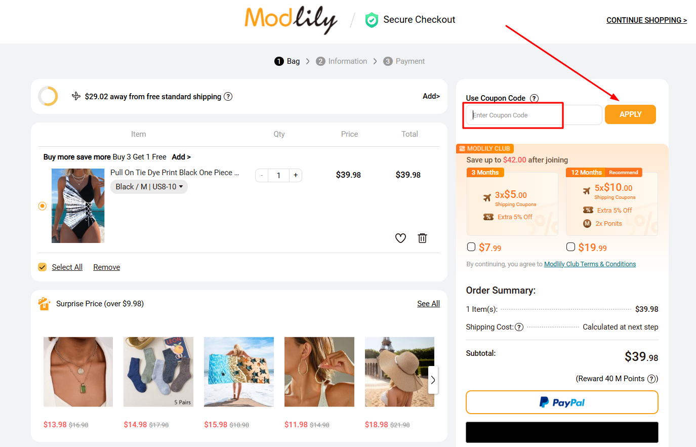 How to apply a Modlily promo code