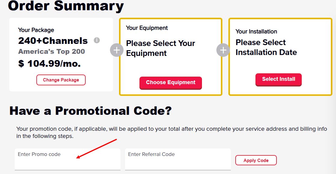 “How to apply a DISH Network promo code”
