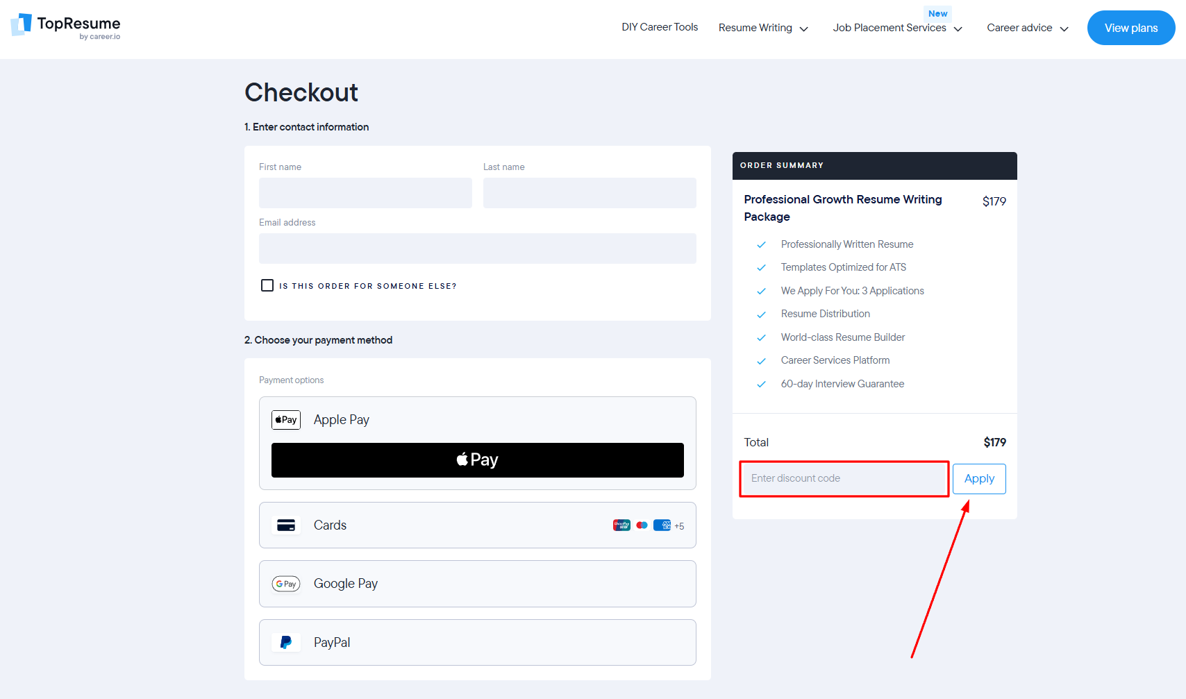 How to activate a TopResume promo code