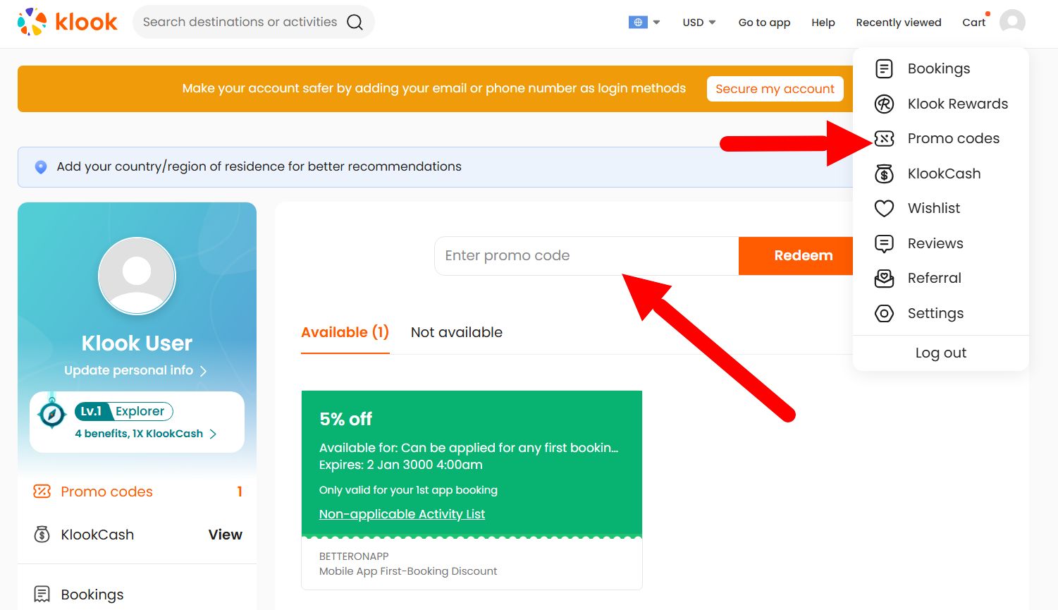 Klook Promo Code