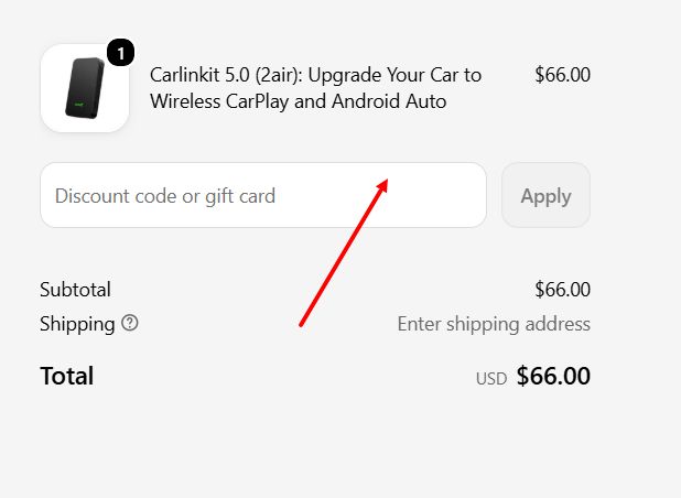 “How to apply a Carlinkit promo code”