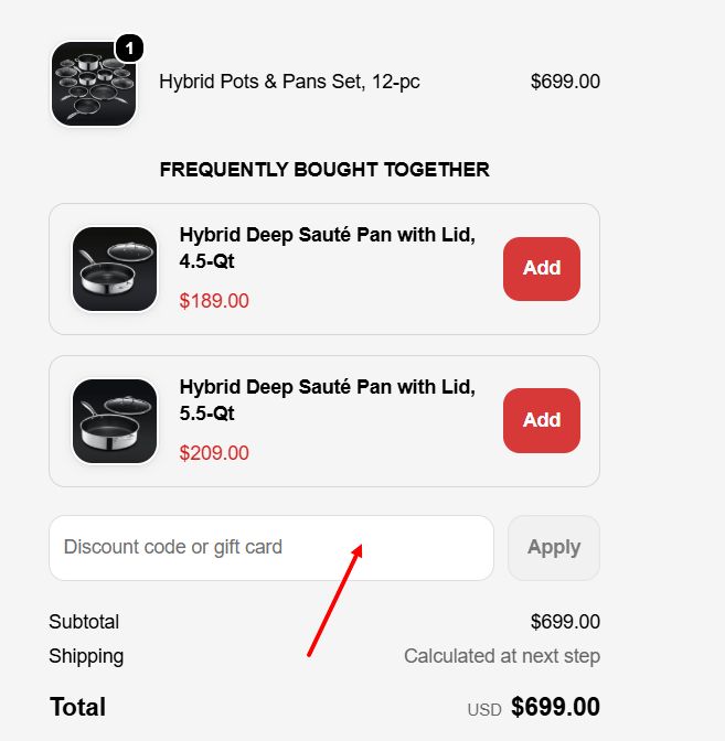 “How to apply a HexClad promo code”