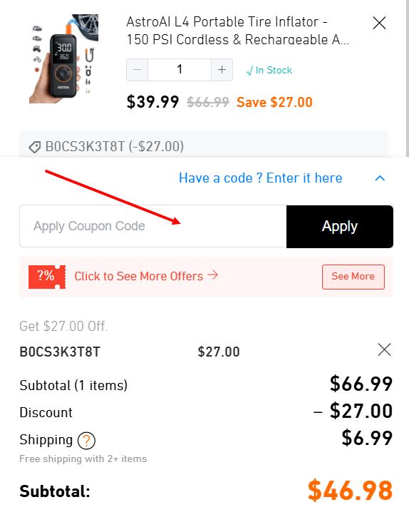 “How to apply an AstroaAI promo code”
