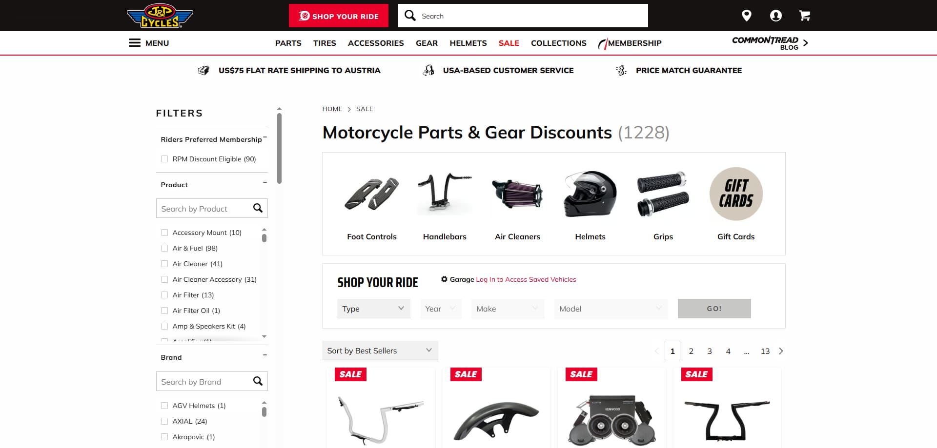 J&P Cycles discount code