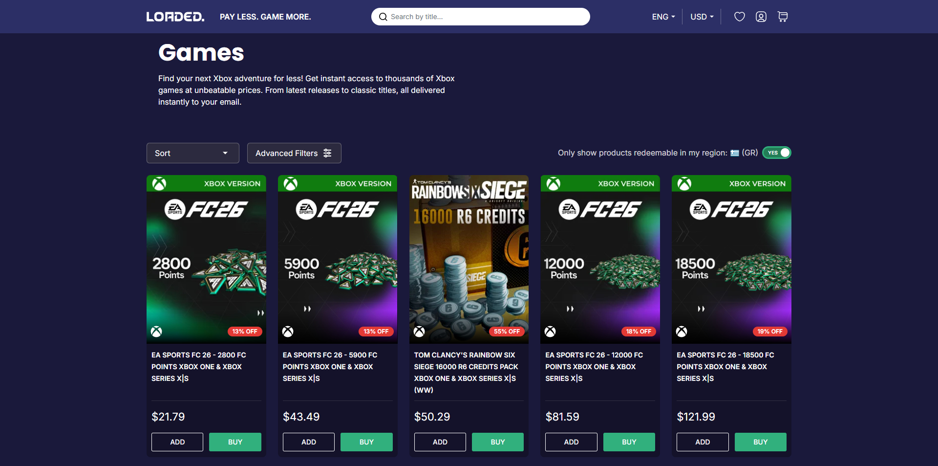 Loaded coupons