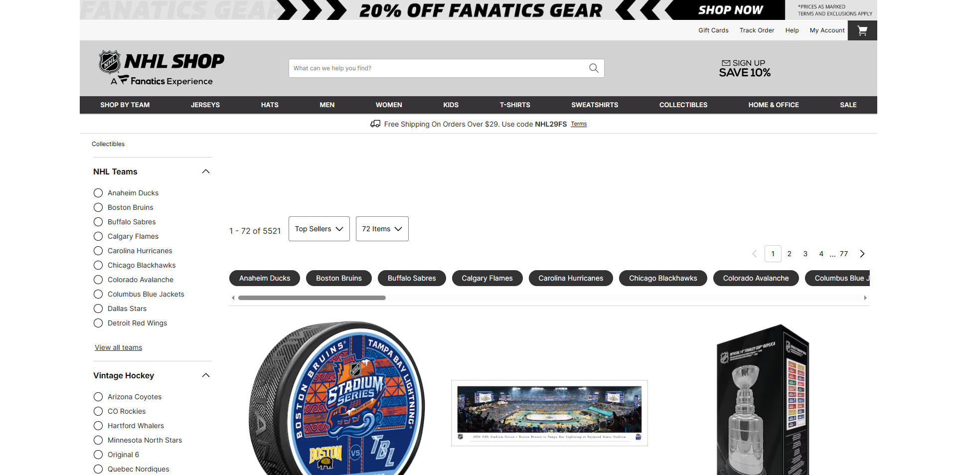 NHL Shop discount code