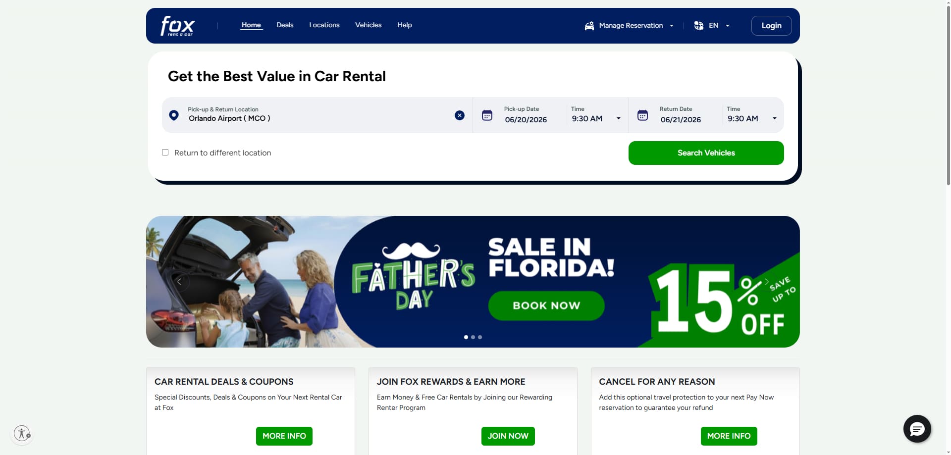 Fox Rent A Car discount code