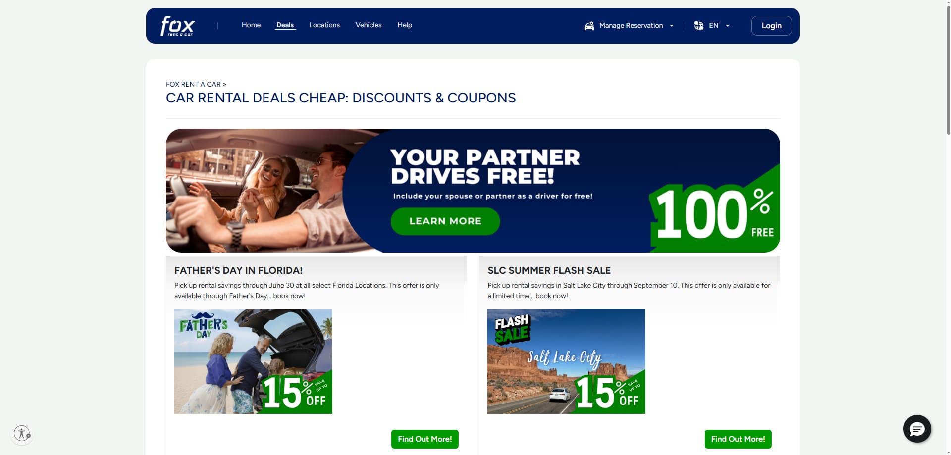 Fox Rent A Car coupons