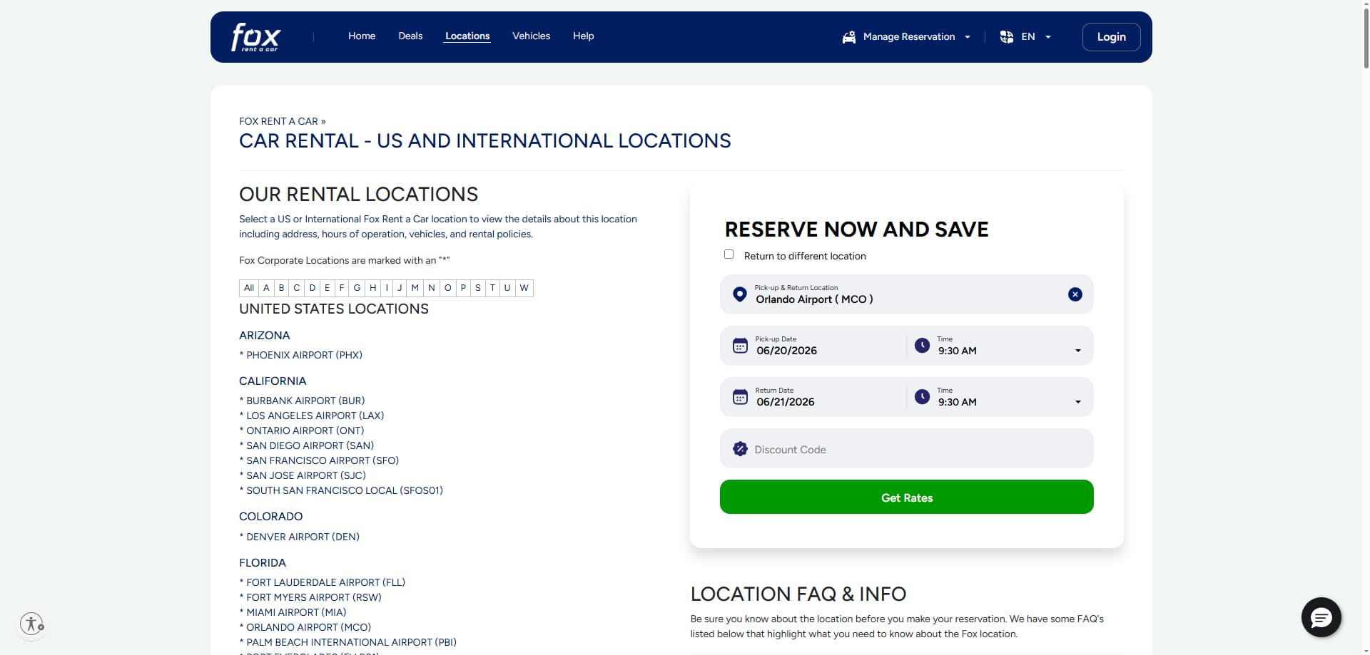 Fox Rent A Car voucher